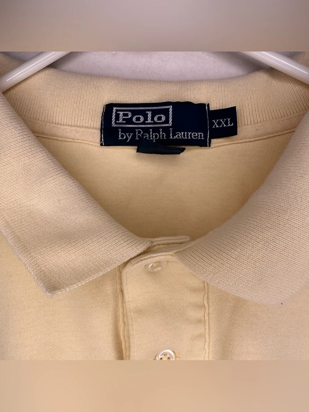 Ralph Lauren Yellow Short Sleeve Polo XXL 100% Cotton Button Up Collar Pony Logo